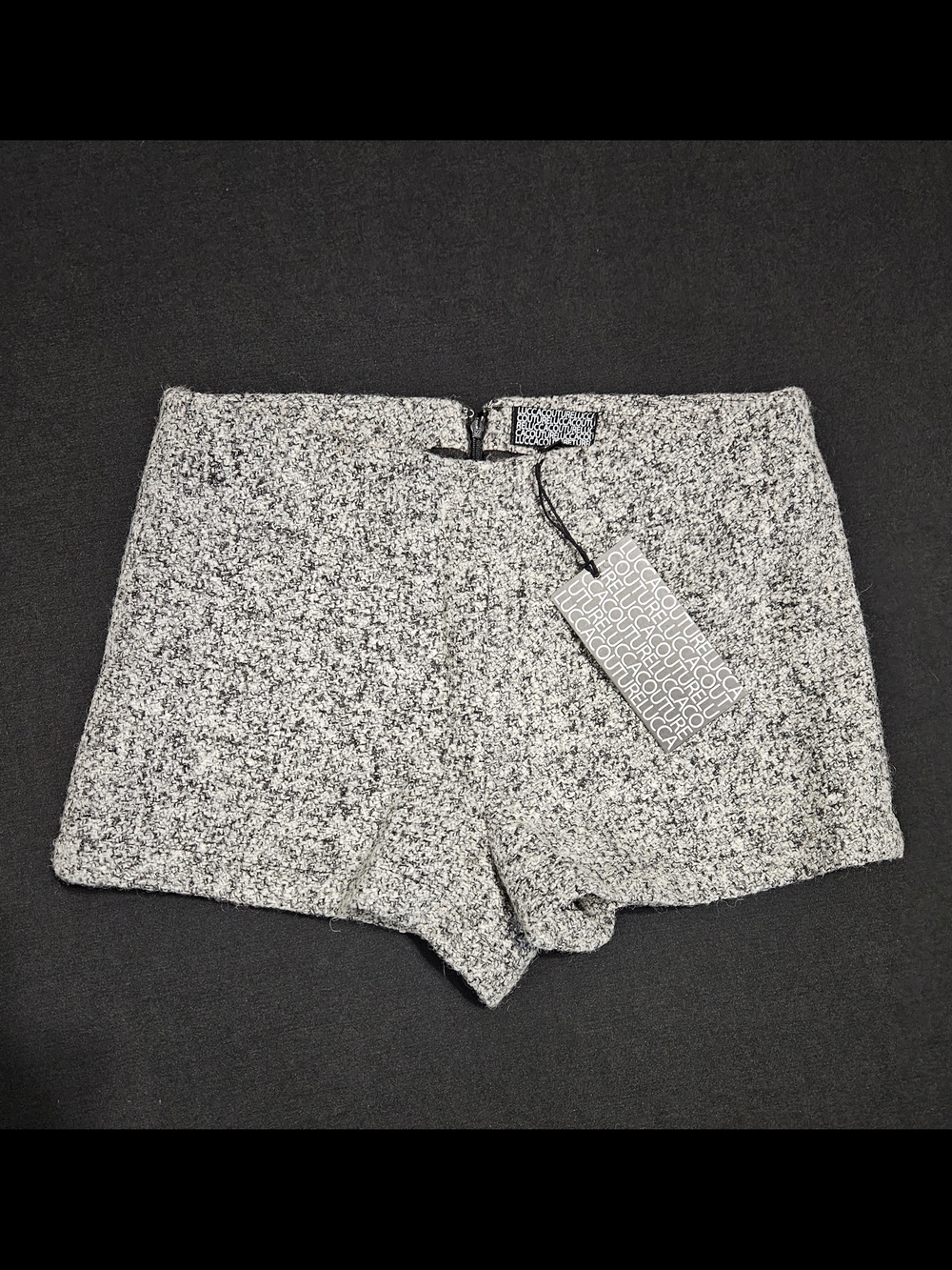 Lucca Couture Gray High-Waist Textured Shorts